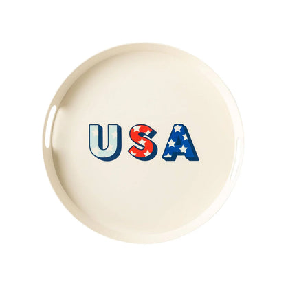 USA Reusable Bamboo Round Serving Tray