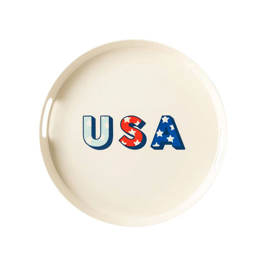 USA Reusable Bamboo Round Serving Tray
