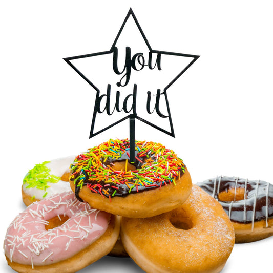 You Did It SILVER Acrylic Cake Topper | Favorite Little Things