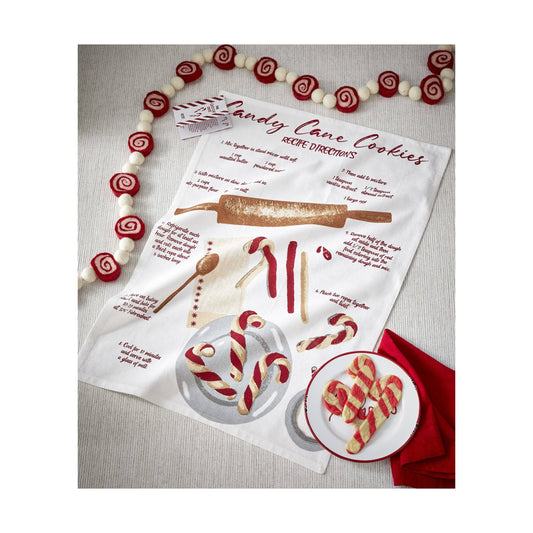 Candy Cane Cookies Recipe Dishtowel