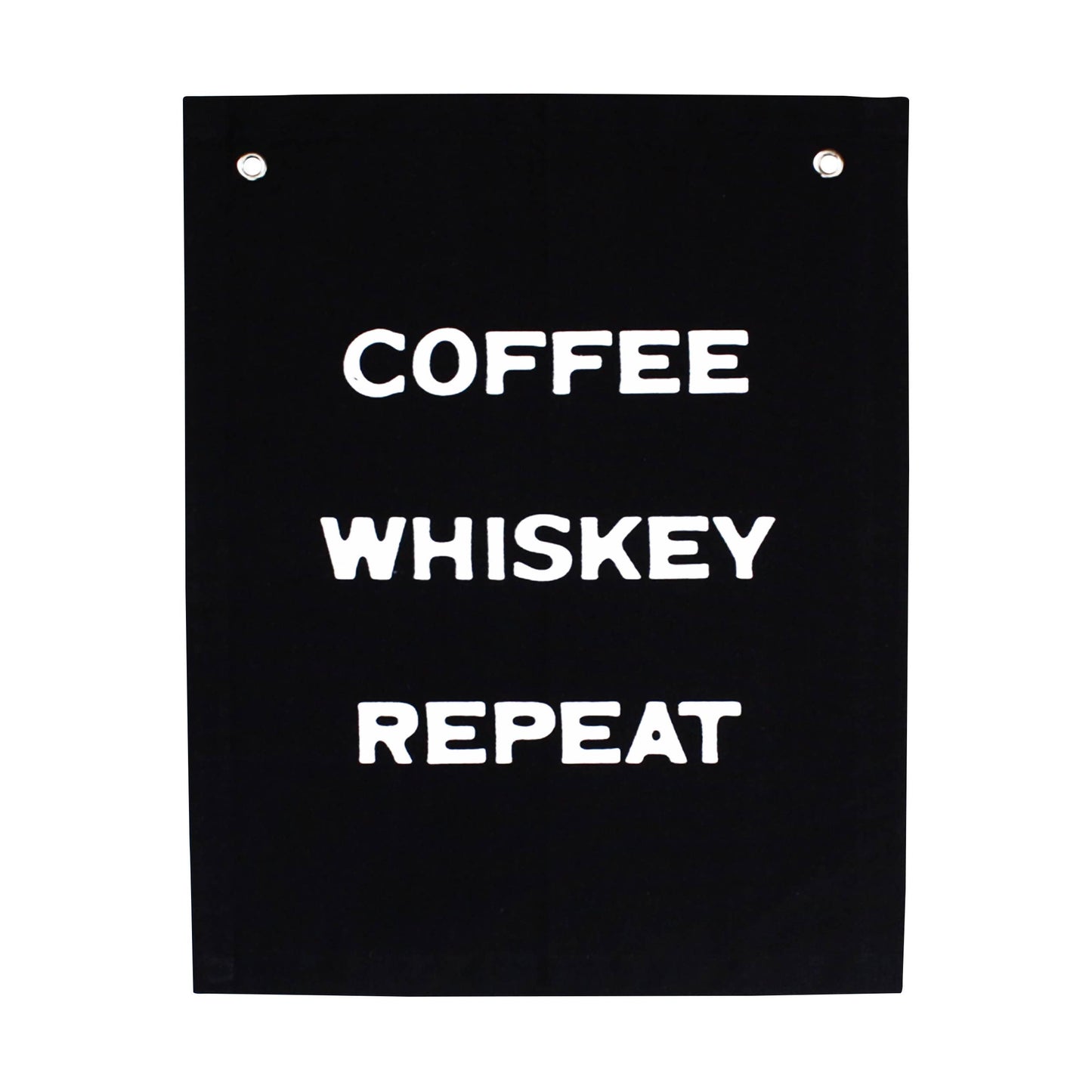 Coffee Whiskey Repeat Canvas Banner