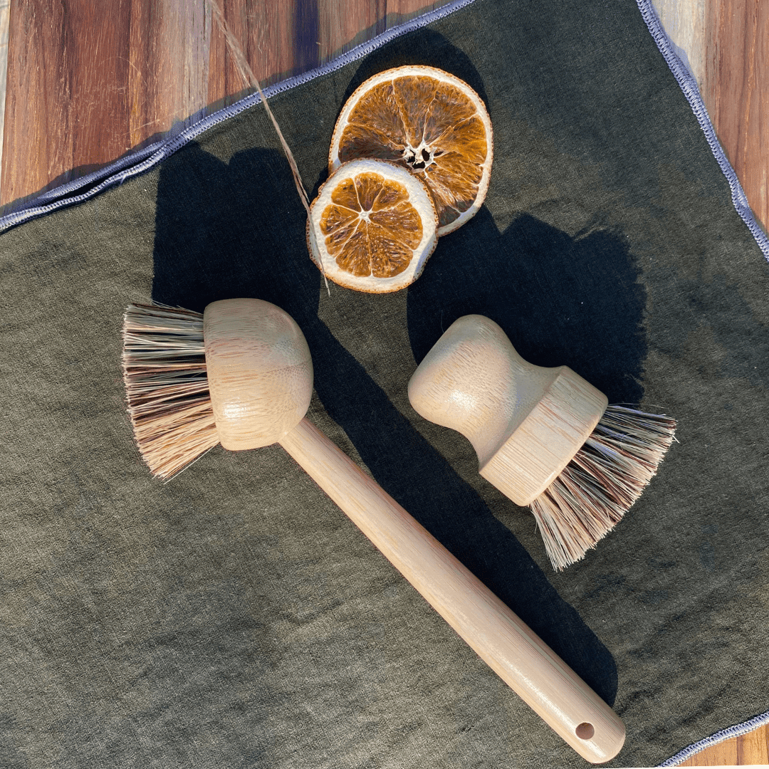 Bamboo Dishwashing Brush with Handle
