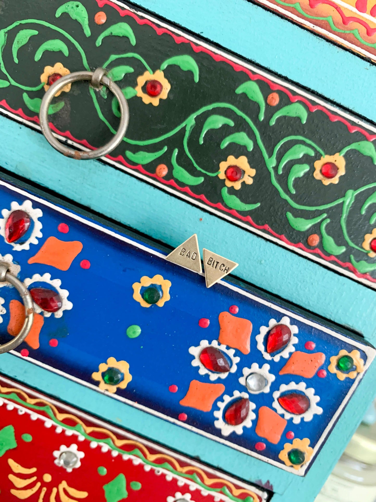 "Bad Bitch" Hand Stamped Earrings