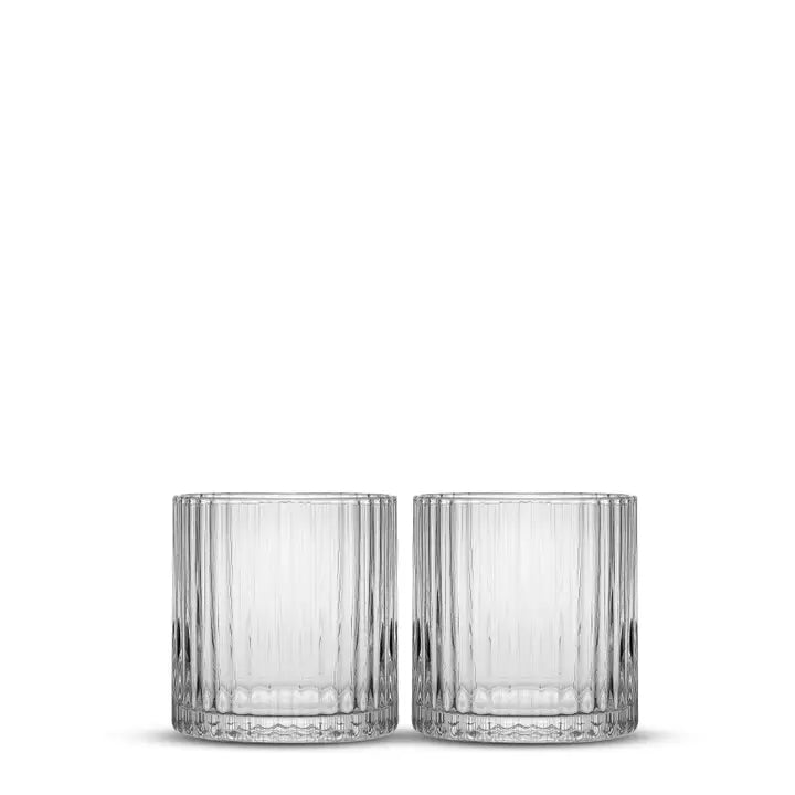 JoyJolt Ribbed Drinking Glasses Set of 2