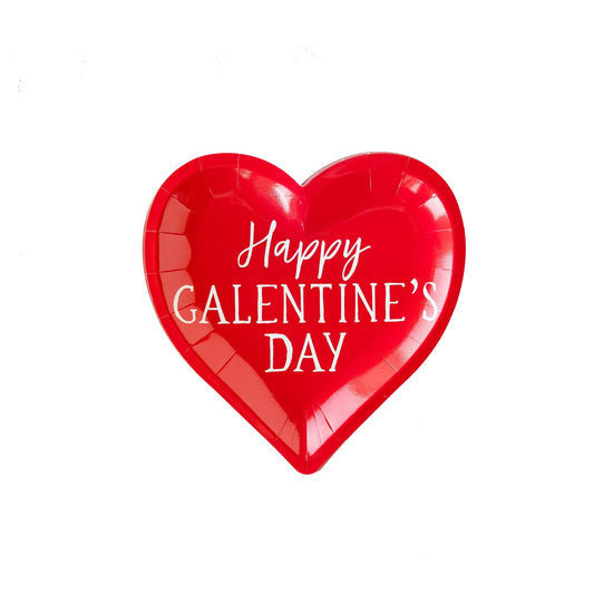 Heart Happy Galentine's Paper Plate
