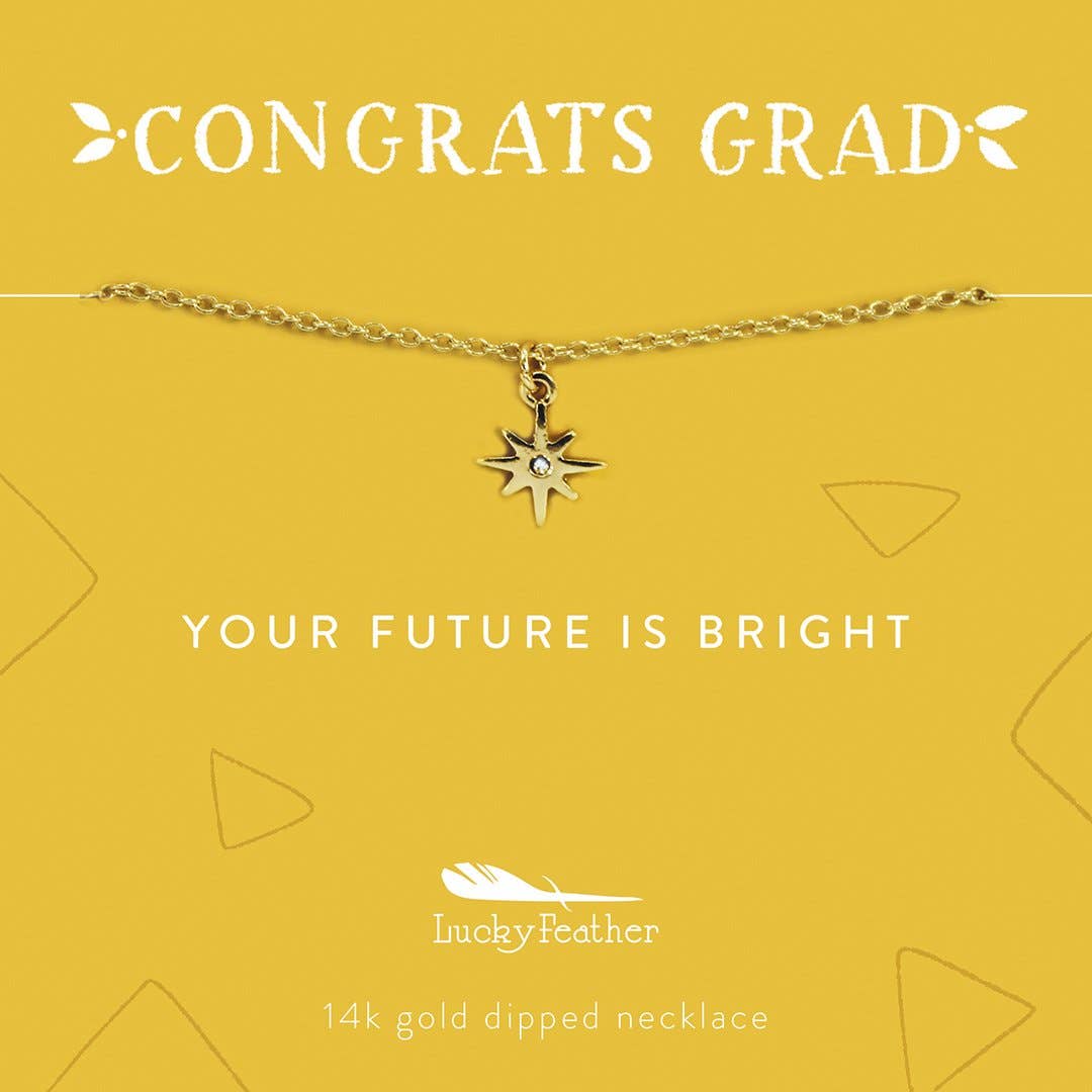 Your Future is Bright Grad Necklace by Favorite Little Things - Graduation Gift Ideas