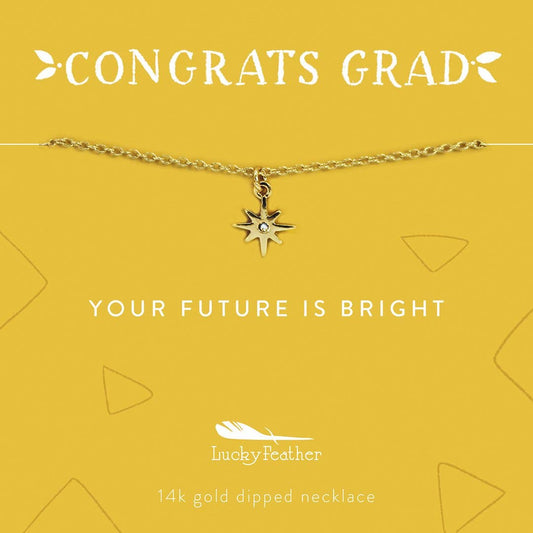 Your Future is Bright Grad Necklace by Favorite Little Things - Graduation Gift Ideas