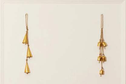 Recycled Iron 5 Bells Wind Chimes with Jute Strings