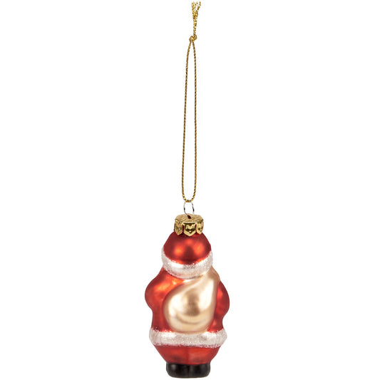 Glass Jolly Santa Ornament