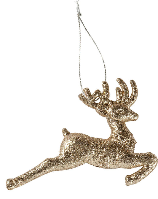 Running Glitter Deer Ornament