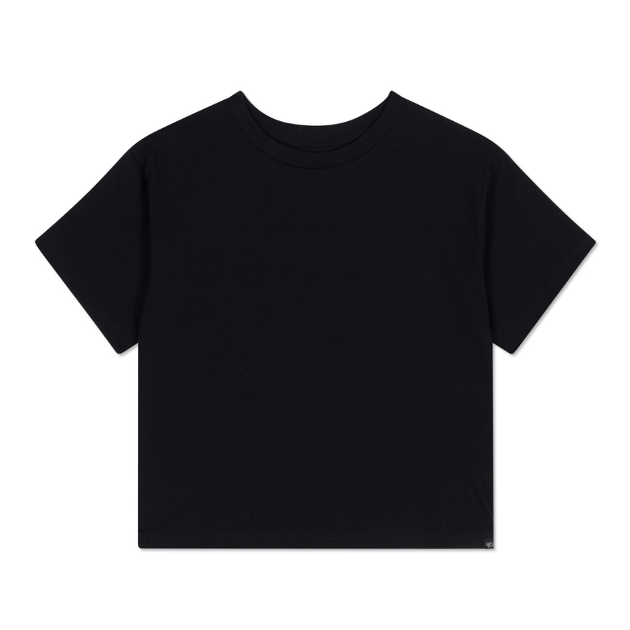 Women's T-Shirt | Boxy Crew Tee | Organic Cotton | Black