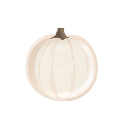 White Pumpkin Shaped Paper Plates