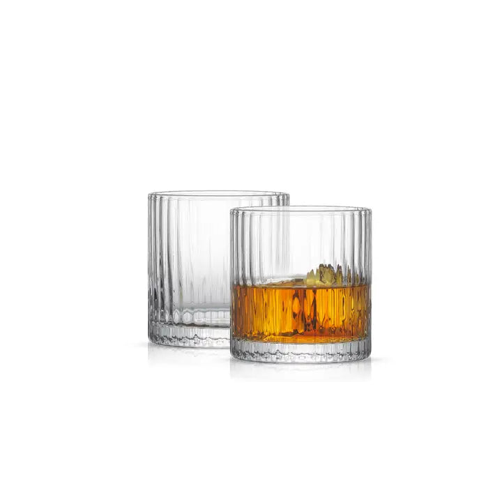 JoyJolt Ribbed Drinking Glasses Set of 2