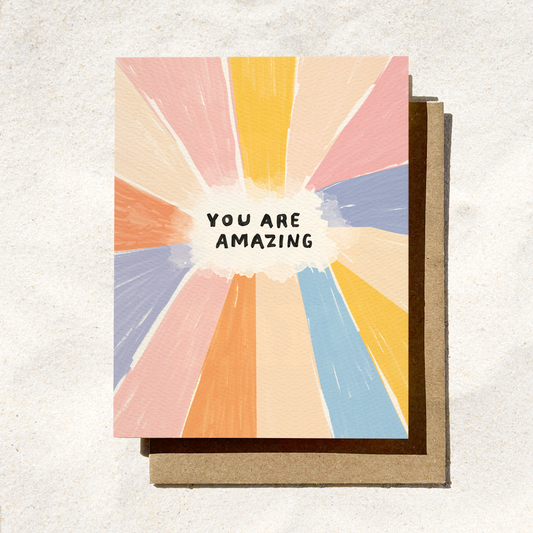 You Are Amazing Card | Rainbow Birthday Card | Colorful