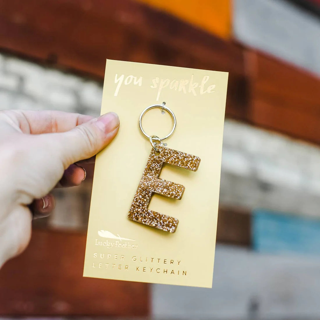 Gold Glitter Keychains - Multiple Letters