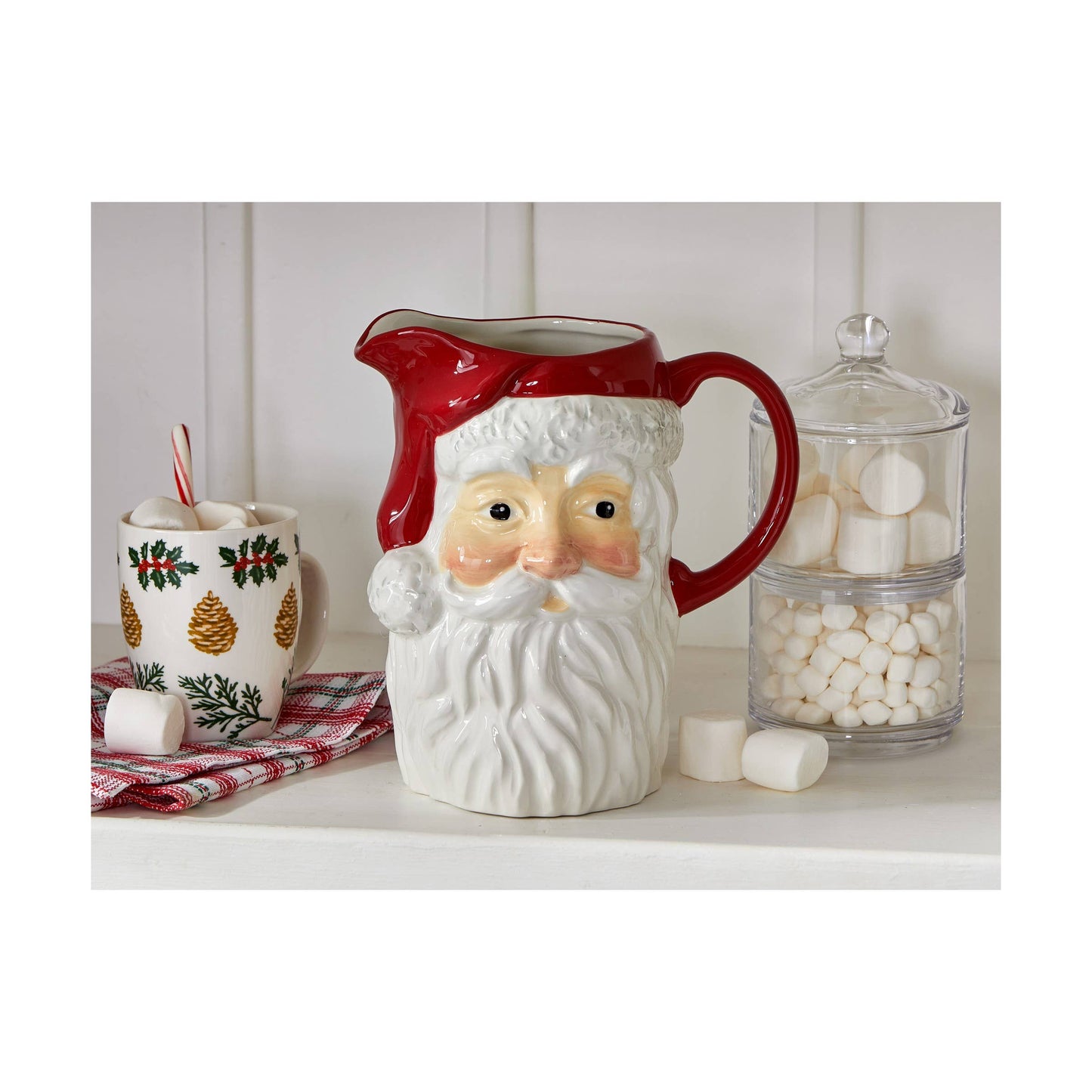 Vintage Christmas Santa Pitcher