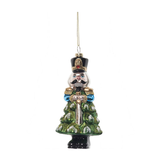Glass 6.5" Christmas Nutcracker Tree Ornament