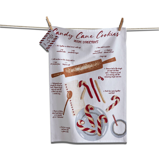 Candy Cane Cookies Recipe Dishtowel