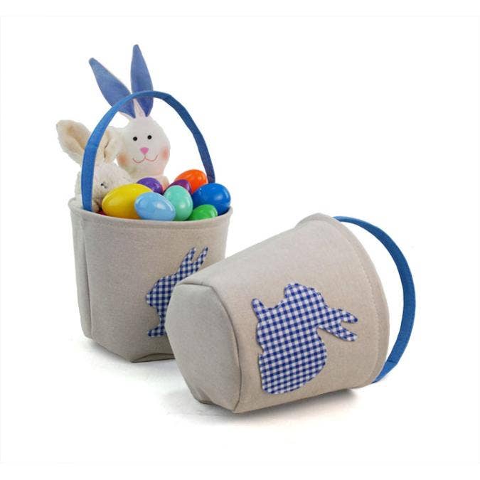 Blue Gingham Bunny Easter basket