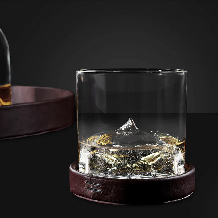 Liiton Whiskey Leather Coasters Set