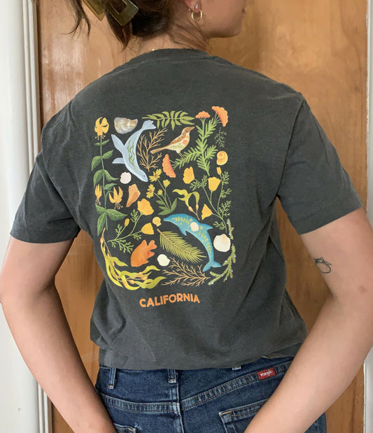 California Boxy Tee Shirt (Charcoal)