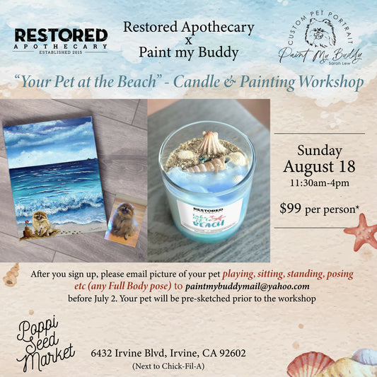 “Your Pet at the Beach” Candle and Painting | August 18, 2024 | 11:30AM - 4:00PM
