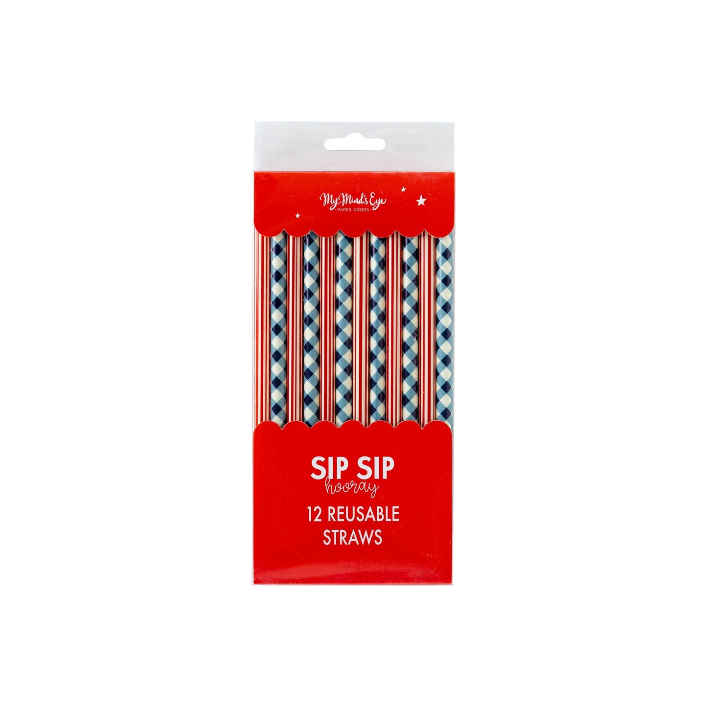 Plaid and Stripes Reusable Straws