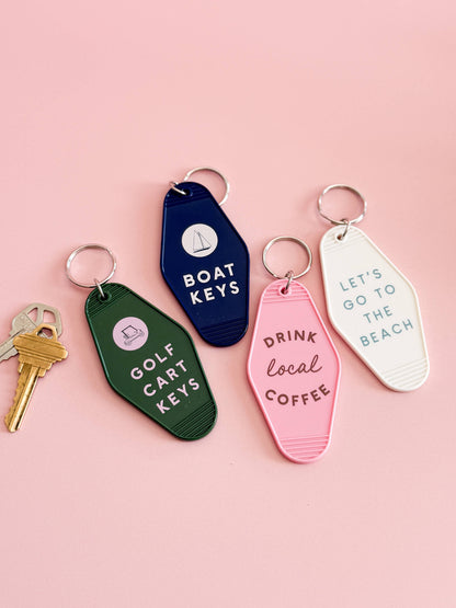 Drink Local Coffee Keychain