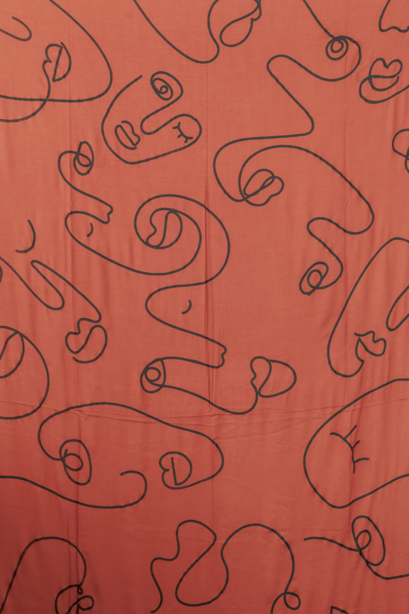 Faces Tapestry: Vintage Olive