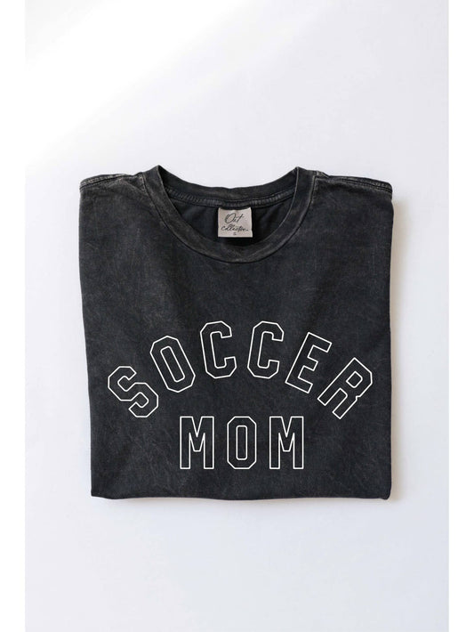 Soccer Mom Mineral Black Washed Graphic Top | Favorite Little Things