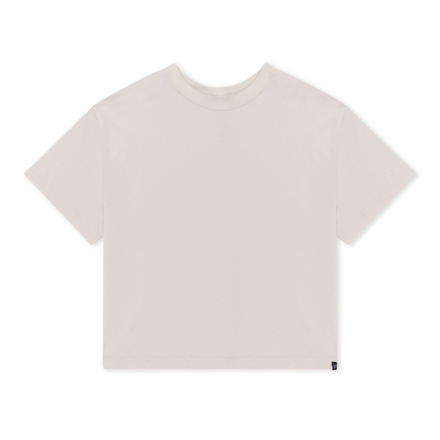 Women's T-Shirt | Boxy Crew Tee | Organic Cotton | Beige