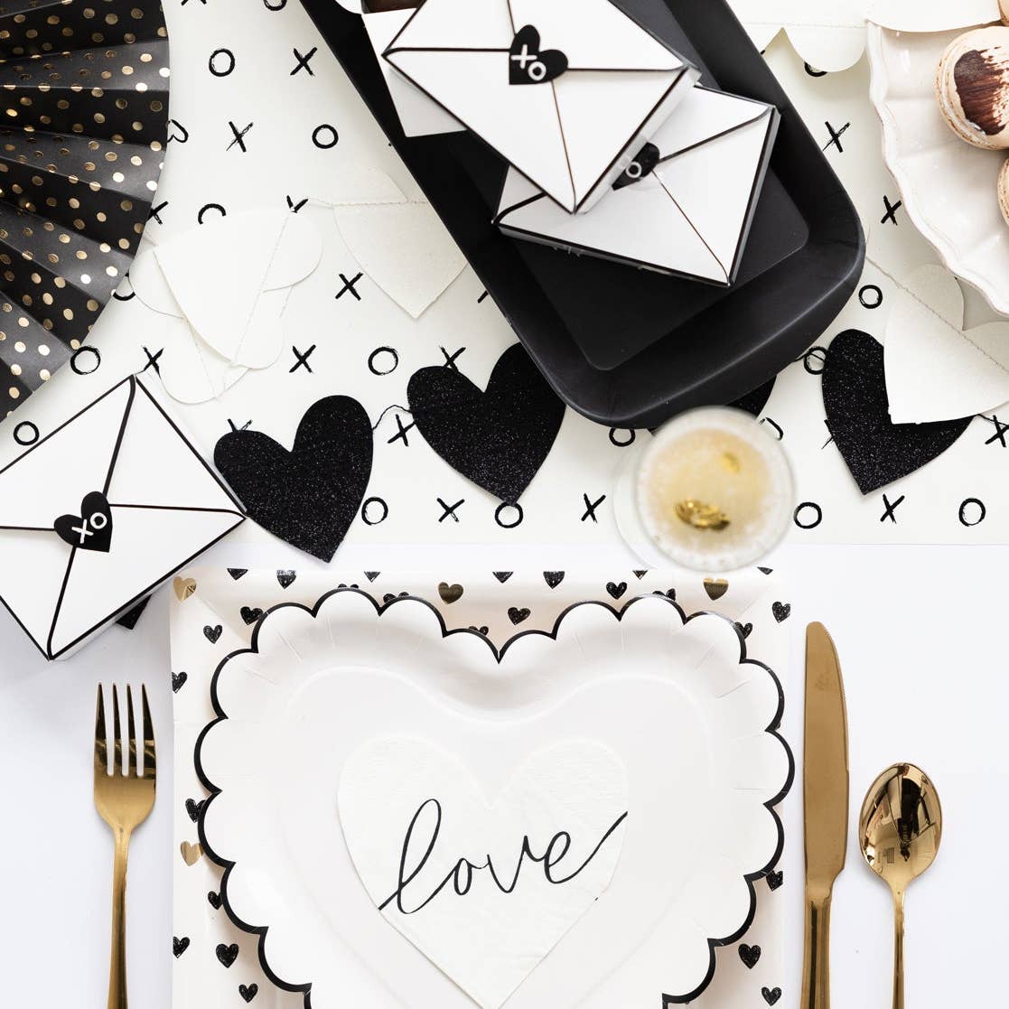 Square Hearts Paper Plates