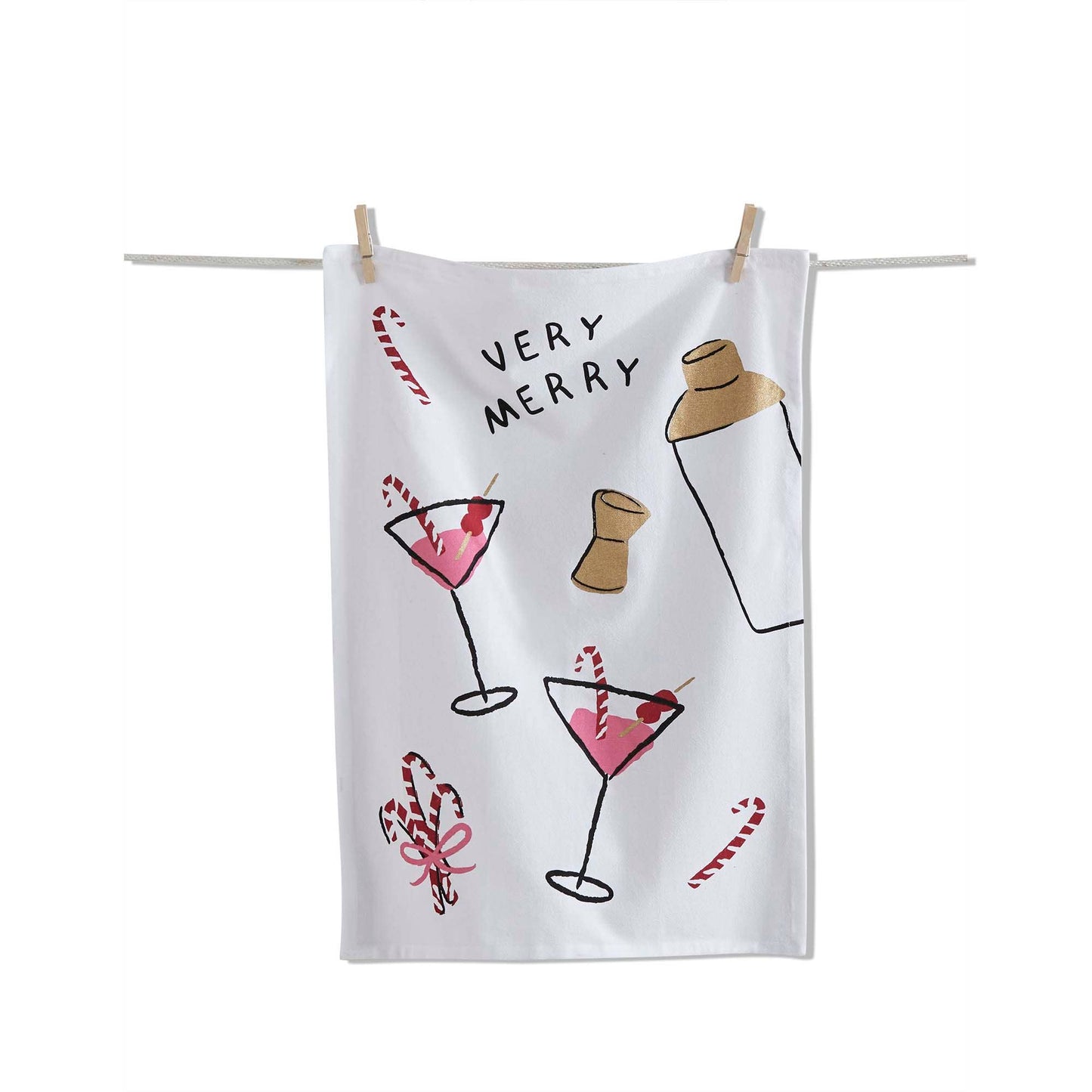 Very Merry Martini Dishtowel