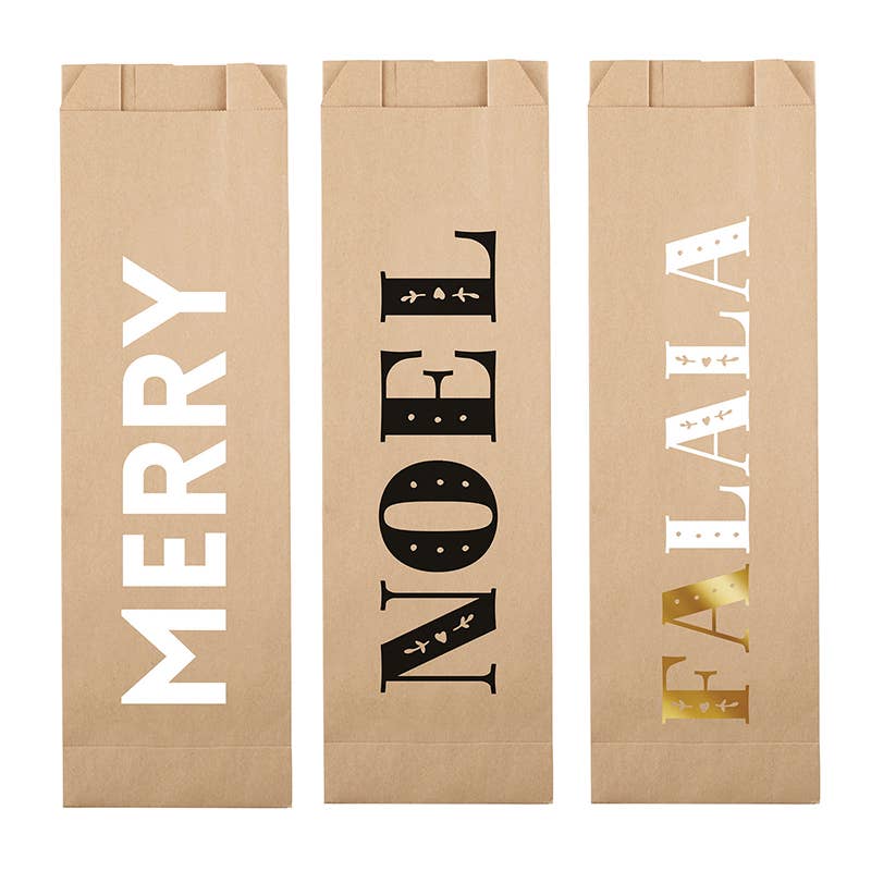 Holiday Paper Wine Bags