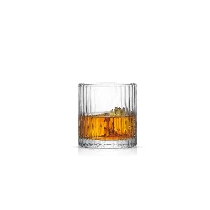 JoyJolt Ribbed Drinking Glasses Set of 2