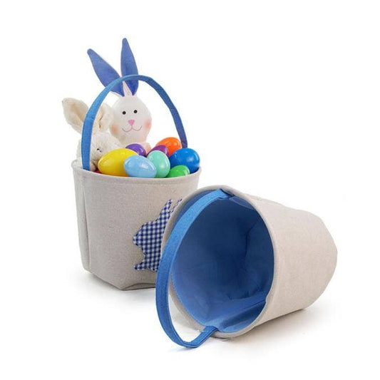 Blue Gingham Bunny Easter basket