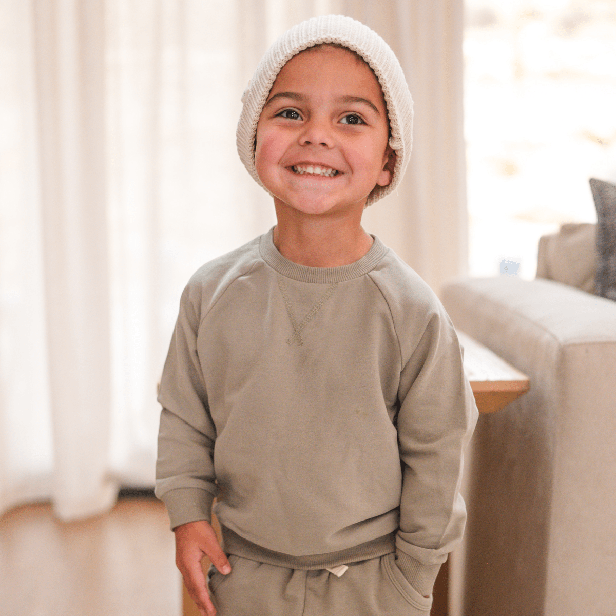 Sage Green Sweatshirt + Jogger Matching Set