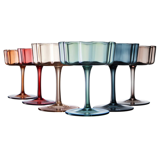 Flower Wave Coupe Cocktail Glasses