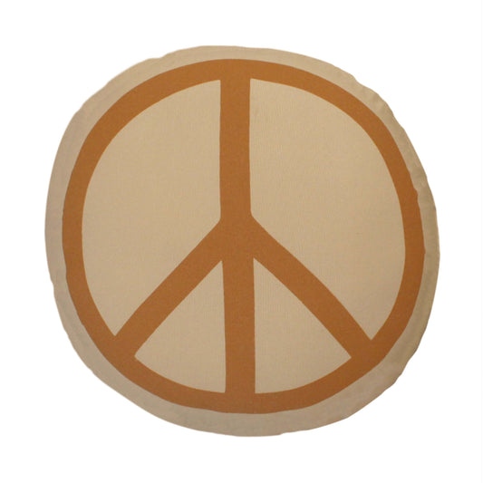 Peace Sign Canvas Pillow - Peach