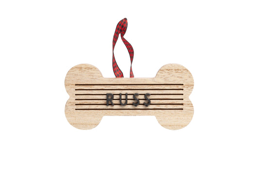Christmas Wooden Bone Letterboard Pet Ornament