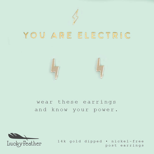 Electric Bolt Gold Earrings - Favorite Little Things Co