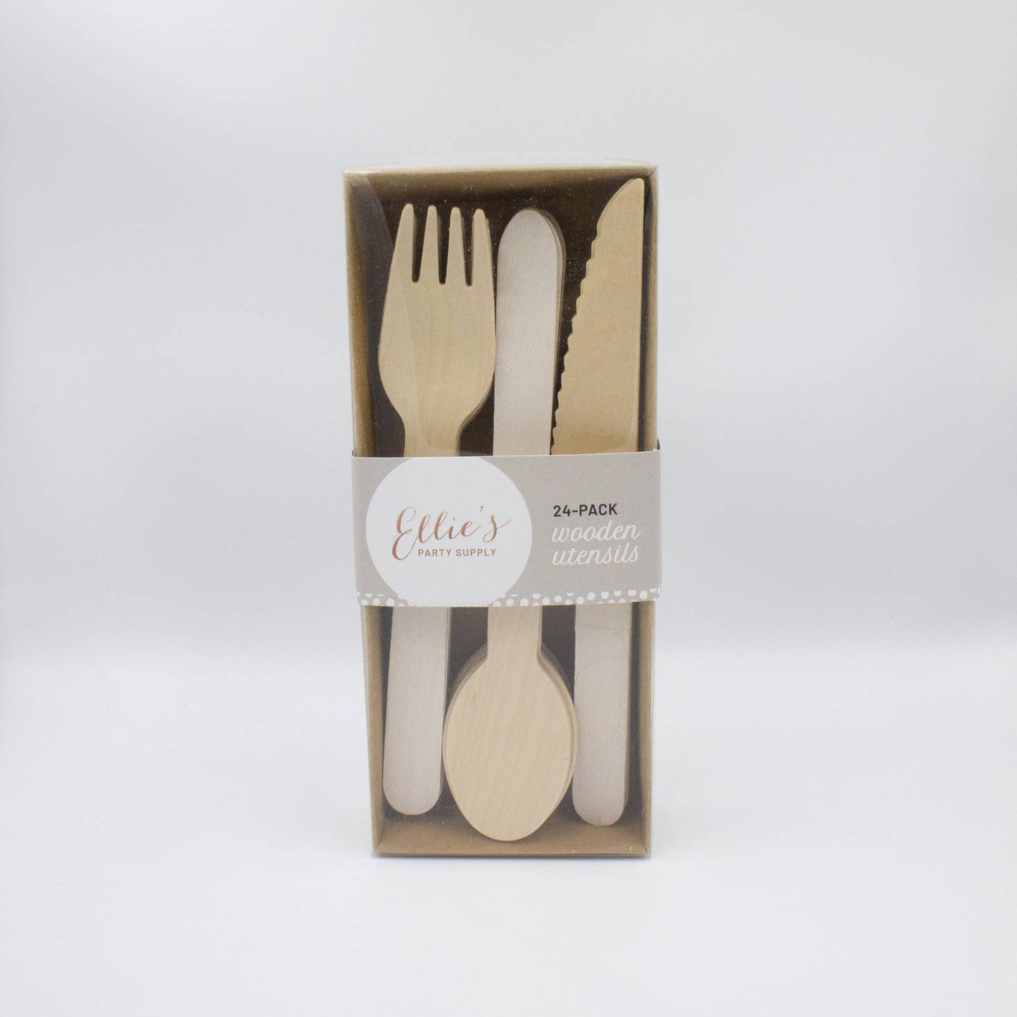 White Wooden Utensils (Set of 24)