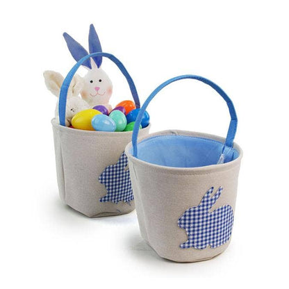 Blue Gingham Bunny Easter basket