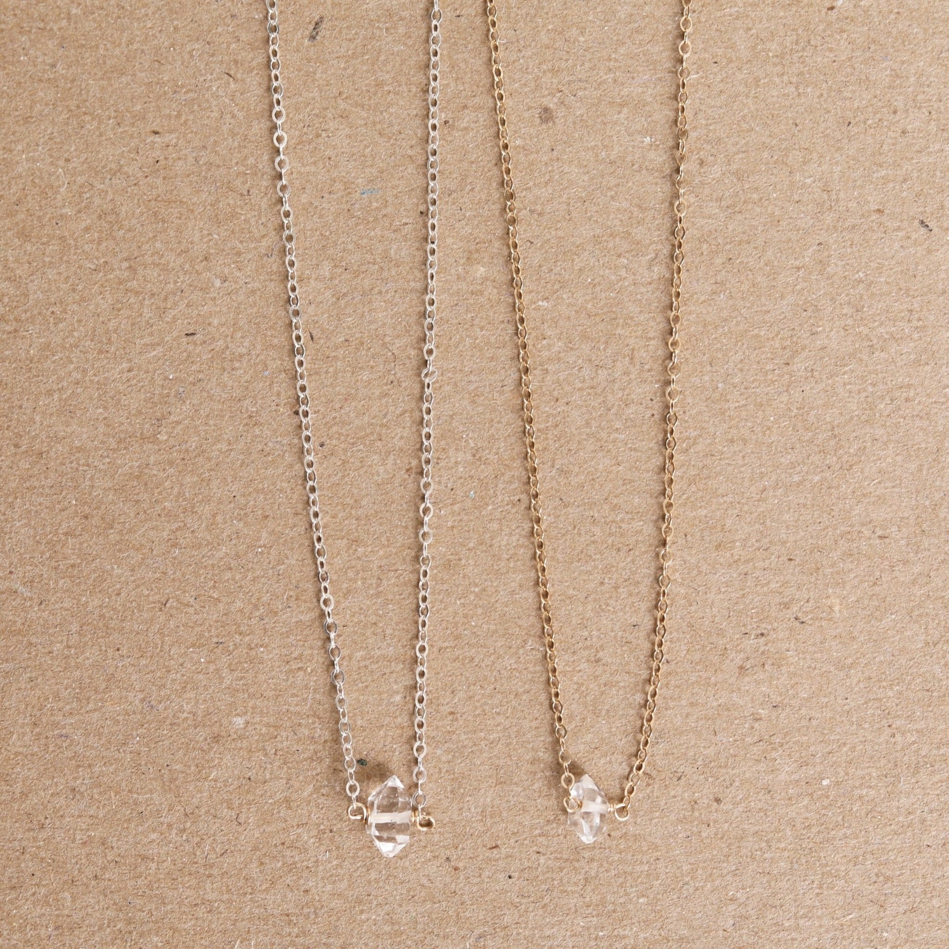 Herkimer Diamond Choker - Chocolate and Steel