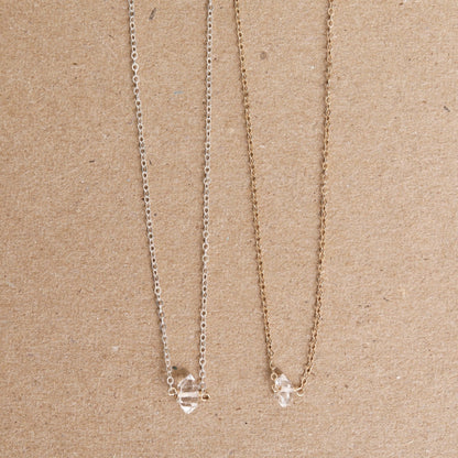 Herkimer Diamond Choker - Chocolate and Steel