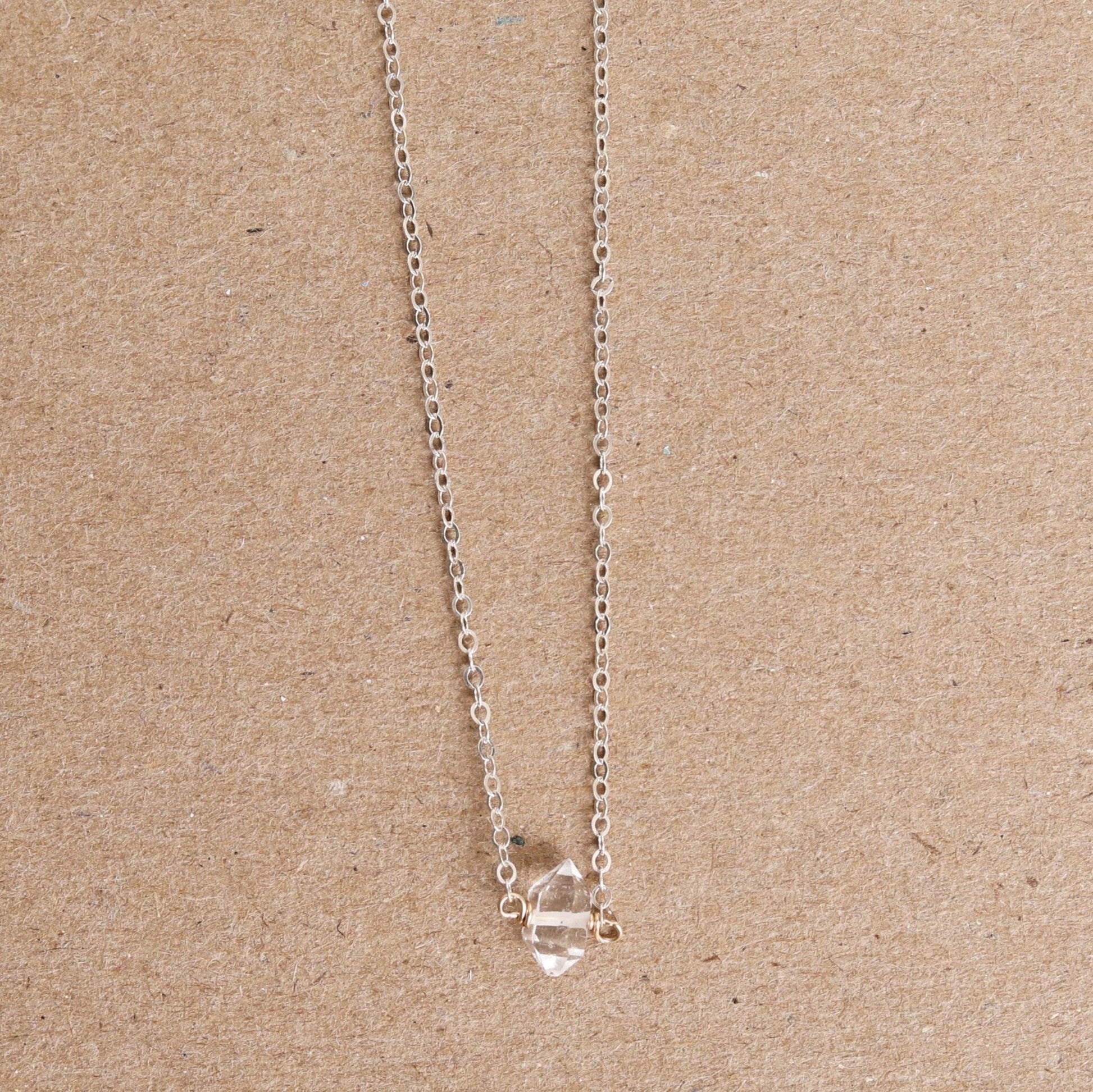 Herkimer Diamond Choker - Chocolate and Steel
