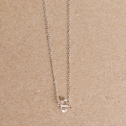 Herkimer Diamond Choker - Chocolate and Steel
