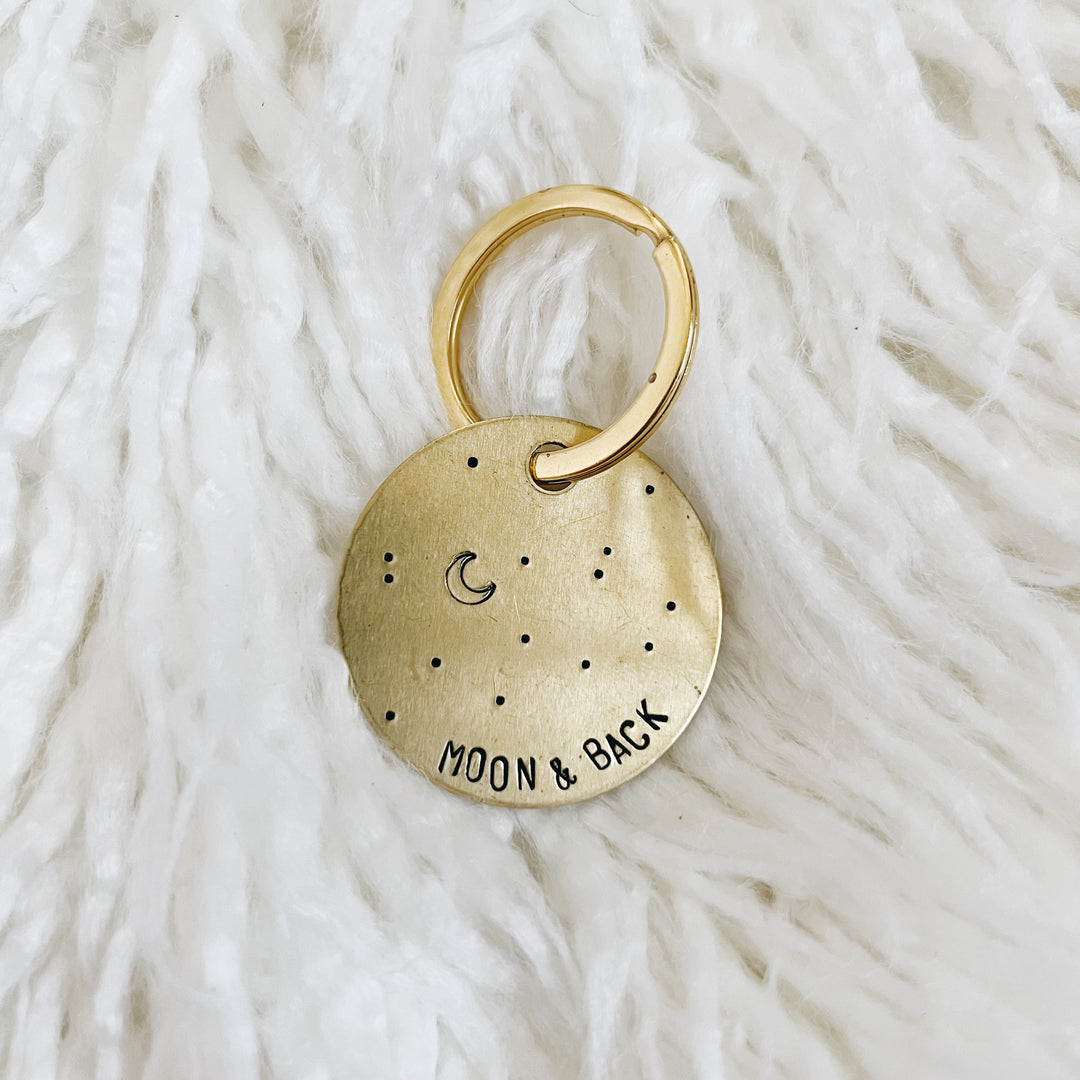 Circle Brass Tag Keychains