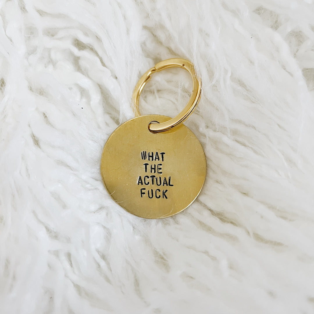 Circle Brass Tag Keychains