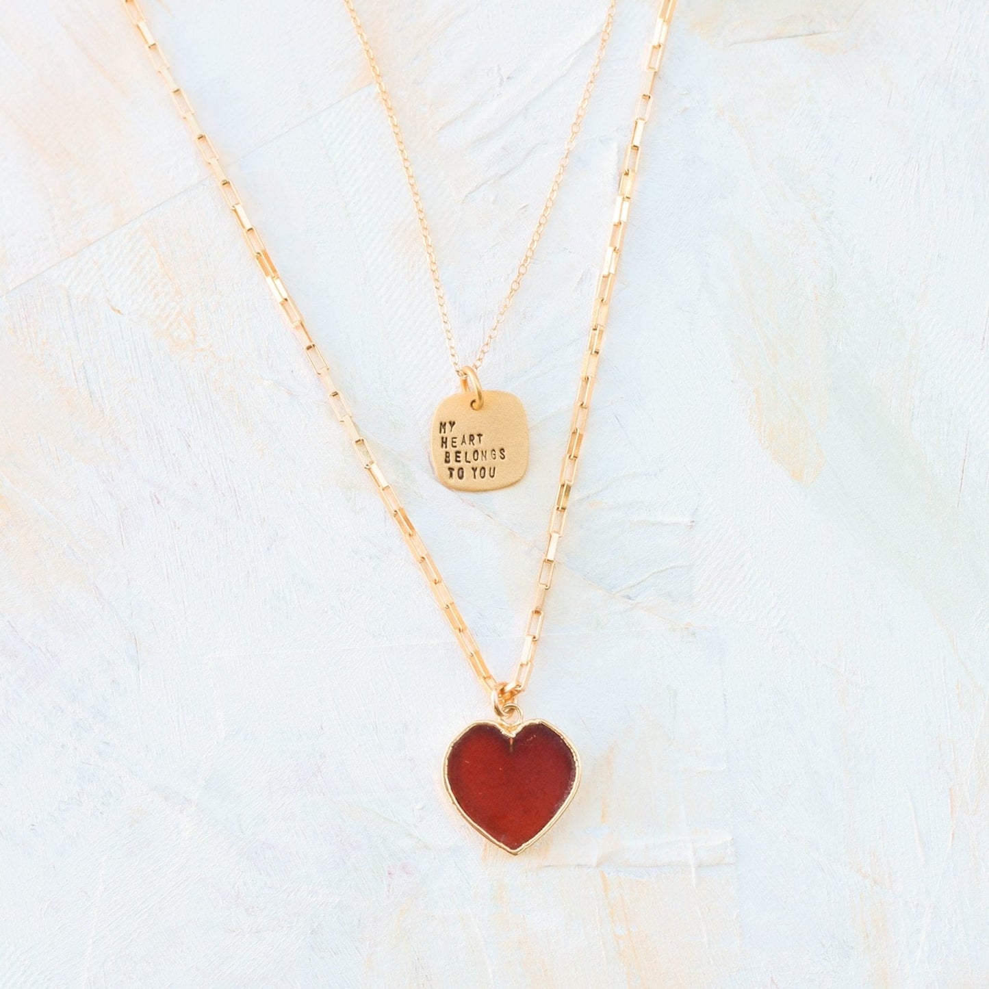 Isla Gemstone Heart Necklace | Birthstone Jewelry | Chocolate & Steel